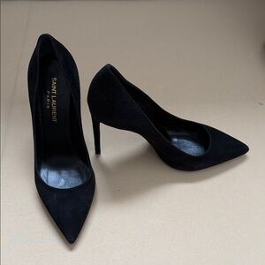 Saint Laurent Black Suede Pointed Heels